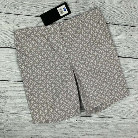 Mario Serrani Pants - Mario Serrani Gray Patterned Bermuda Shorts sz 10